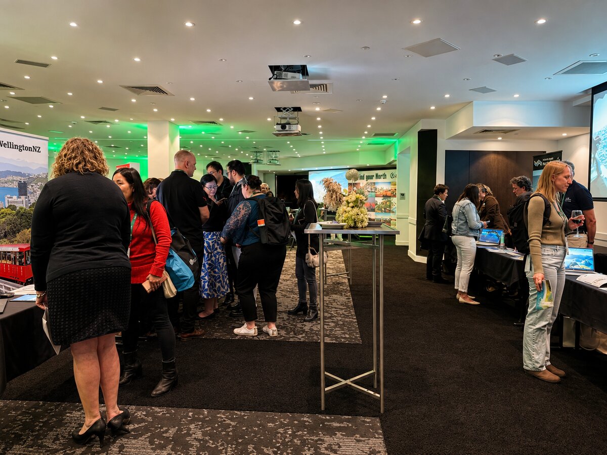 Travel advisors exploring the trade show