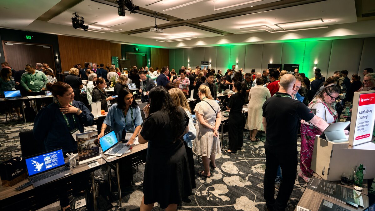 Advisors mingling at the event