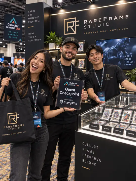 Visitors at the Rareframe booth