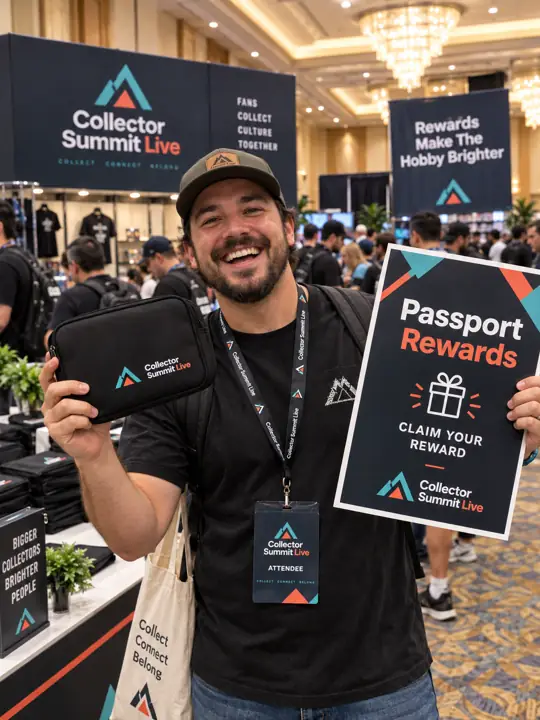 Event attendee holding a reward